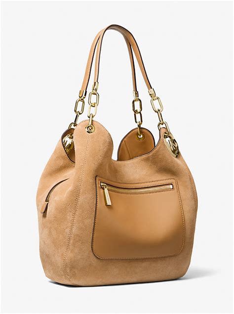 michael kors lillie bag black|Michael Kors suede purse.